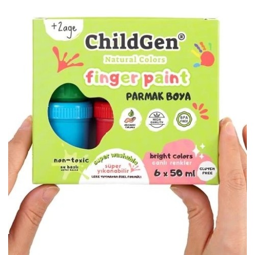 Childgen Süper Yıkanabilir 6 lı Parmak Boya Seti (6X50GR)